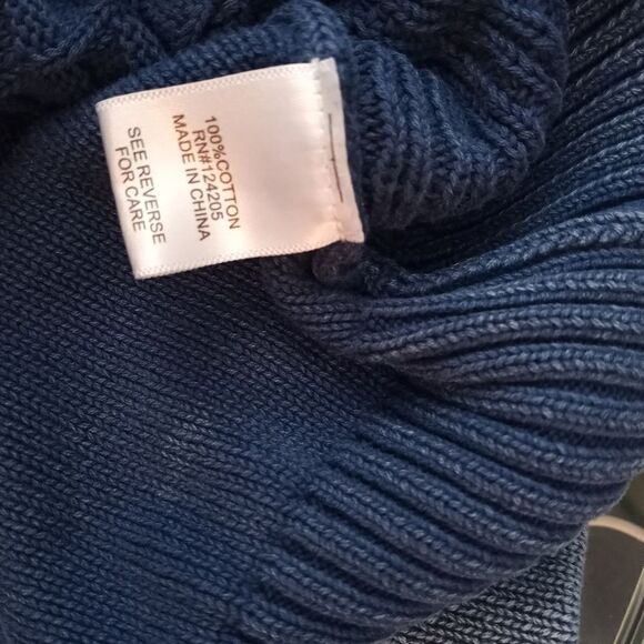 F/X Fusion XL Blue 1/4 Buttons Knit Lng Slve 100% Cotton Men's Pullover Sweater. - Picture 10 of 10